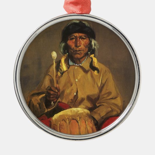 Portrait von Dieguito Roybal von Robert Henri Silbernes Ornament (Vorne)