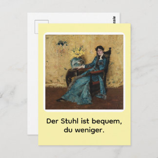 Portrait von Dora Wheeler mit frechem Spruch Postkarte