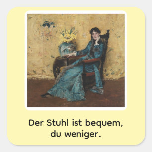 Portrait von Dora Wheeler mit frechem Spruch Quadratischer Aufkleber