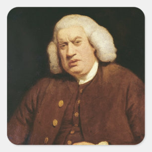 Portrait von Dr. Samuel Johnson Quadratischer Aufkleber