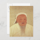 Portrait von Dschingis Khan, Mongol Khan Postkarte (Vorne/Hinten)
