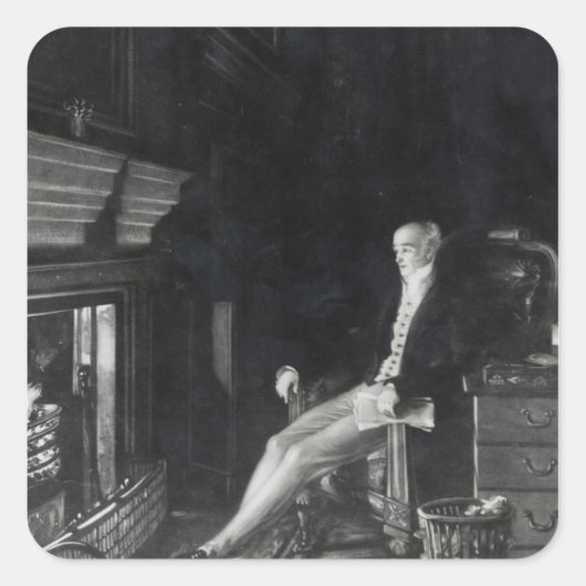 Portrait von Earl Gray Quadratischer Aufkleber (Vorderseite)