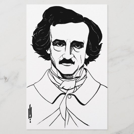 Portrait von Edgar Allan Poe Briefpapier (Vorderseite)