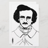 Portrait von Edgar Allan Poe Briefpapier (Vorne/Hinten)