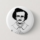 Portrait von Edgar Allan Poe Button (Vorderseite)