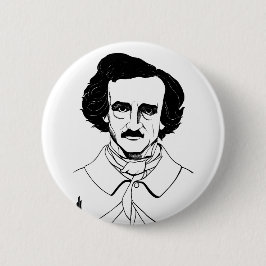 Portrait von Edgar Allan Poe Button