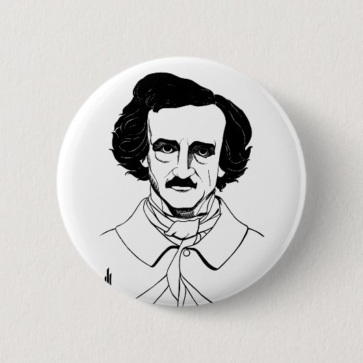 Portrait von Edgar Allan Poe Button (Vorderseite)