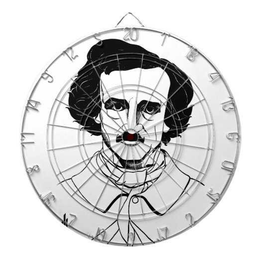 Portrait von Edgar Allan Poe Dartscheibe (vorne)