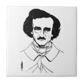 Portrait von Edgar Allan Poe Fliese (Vorderseite)