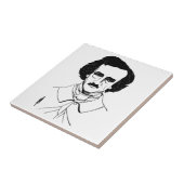 Portrait von Edgar Allan Poe Fliese (Seite)
