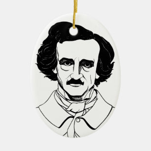 Portrait von Edgar Allan Poe Keramik Ornament