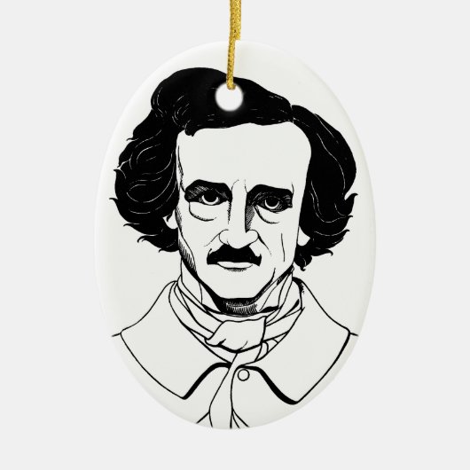 Portrait von Edgar Allan Poe Keramik Ornament (Vorne)