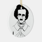 Portrait von Edgar Allan Poe Keramikornament (Rechts)