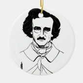 Portrait von Edgar Allan Poe Keramikornament (Vorne)