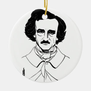Portrait von Edgar Allan Poe Keramikornament