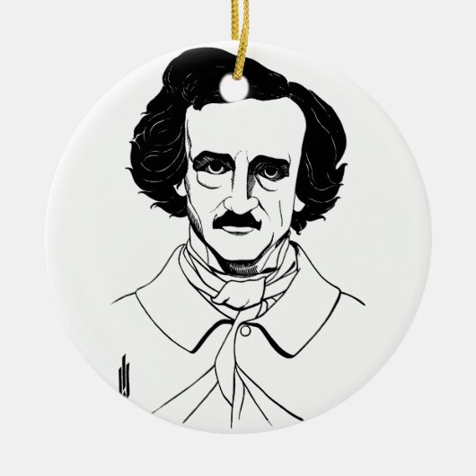 Portrait von Edgar Allan Poe Keramikornament (Vorne)