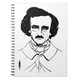 Portrait von Edgar Allan Poe Notizblock