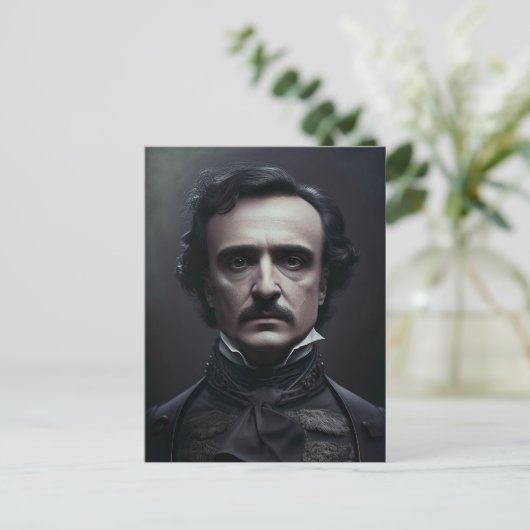 Portrait von Edgar Allan Poe Postcard Postkarte (Stehend Vorderseite)