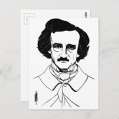 Portrait von Edgar Allan Poe Postkarte (Vorne/Hinten)