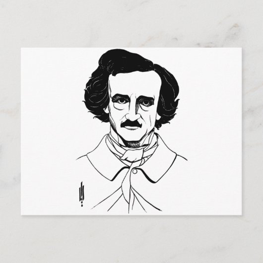 Portrait von Edgar Allan Poe Postkarte (Vorderseite)