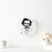 Portrait von Edgar Allan Poe Runde Wanduhr (Zuhause)