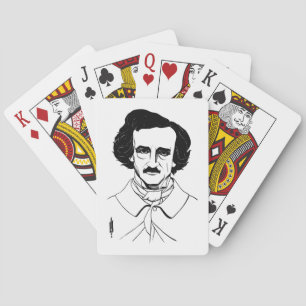 Portrait von Edgar Allan Poe Spielkarten