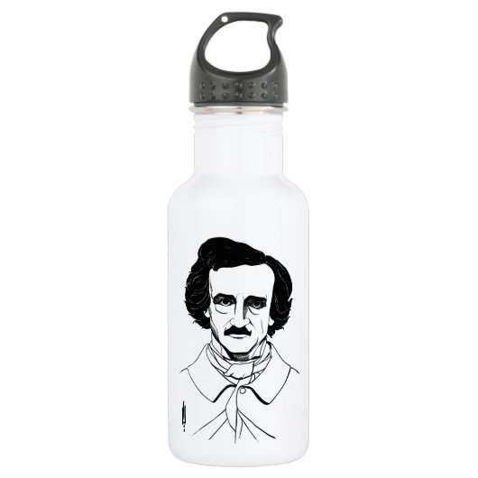 Portrait von Edgar Allan Poe Trinkflasche (Vorderseite)