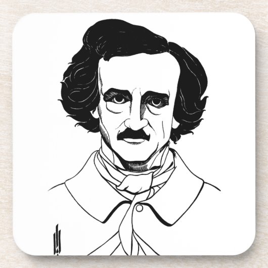 Portrait von Edgar Allan Poe Untersetzer (Vorderseite)