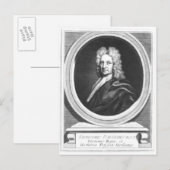 Portrait von Edmond Halley Postkarte (Vorne/Hinten)