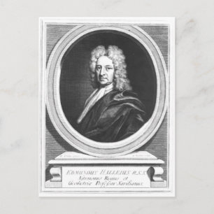 Portrait von Edmond Halley Postkarte