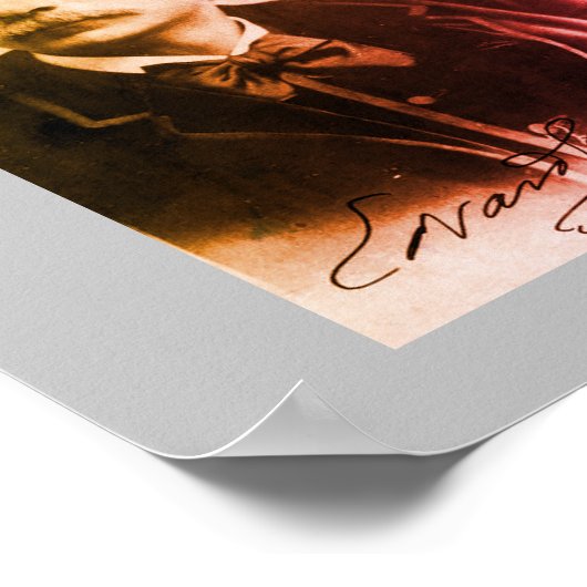 Portrait von Edvard Grieg Poster (Ecke)