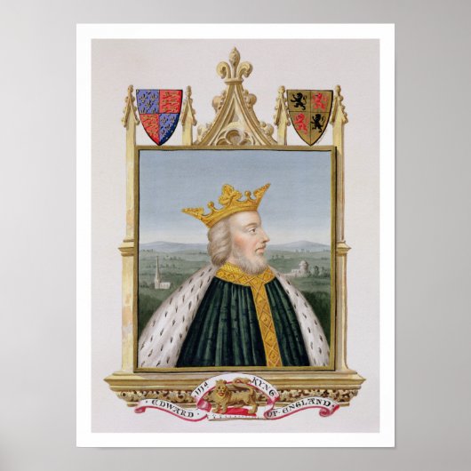 Portrait von Edward III (1312-77) König von Englan Poster (Vorne)
