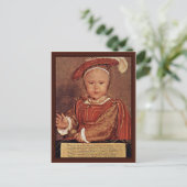 Portrait von Edward Vi. Als Kind Postkarte (Stehend Vorderseite)