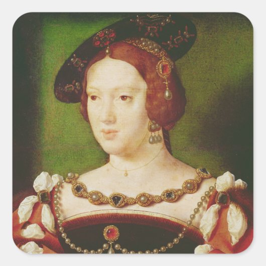 Portrait von Eleanor von Hapsbourg Quadratischer Aufkleber (Vorderseite)