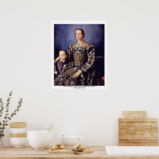 Portrait von Eleonora di Toledo von Bronzino Angel Poster (Küche)