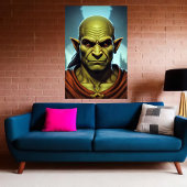 Portrait von Elf-Orc-Hybrid-Männchen | Art der AI Poster
