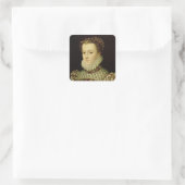 Portrait von Elisabeth von Österreich (1554-1992)  Quadratischer Aufkleber (Tasche)