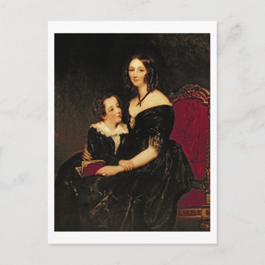 Portrait von Eliza Boardman und ihrem Sohn Robert, Postkarte (Vorderseite)