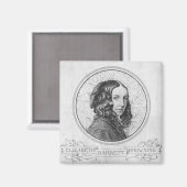 Portrait von Elizabeth Barrett Browning Magnet (Vorderseite/Rückseite)