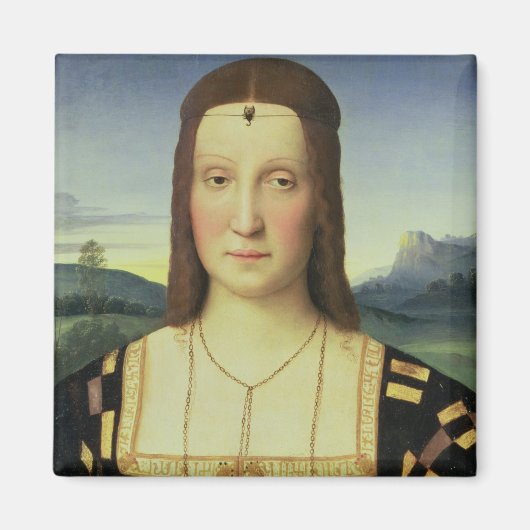 Portrait von Elizabeth Gonzaga, c.1504 (Öl auf Sch Magnet (Vorne)