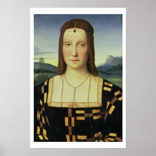 Portrait von Elizabeth Gonzaga, c.1504 (Öl auf Sch Poster (Vorne)
