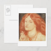Portrait von Elizabeth Siddal (1834-62), 1860 (rot Postkarte (Vorne/Hinten)