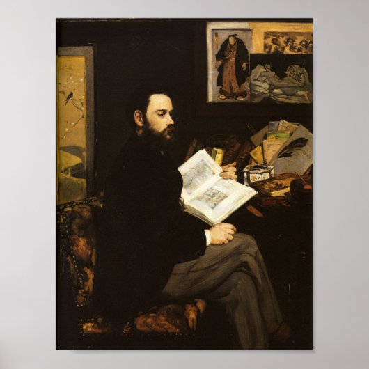 Portrait von Emile Zola von Manet - Poster (Vorne)