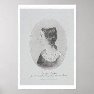 Portrait von Emily Bronte (1818-48), graviert von Poster