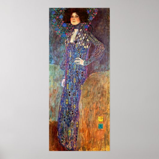 Portrait von Emily Floge von Gustav Klimt Poster (Vorne)