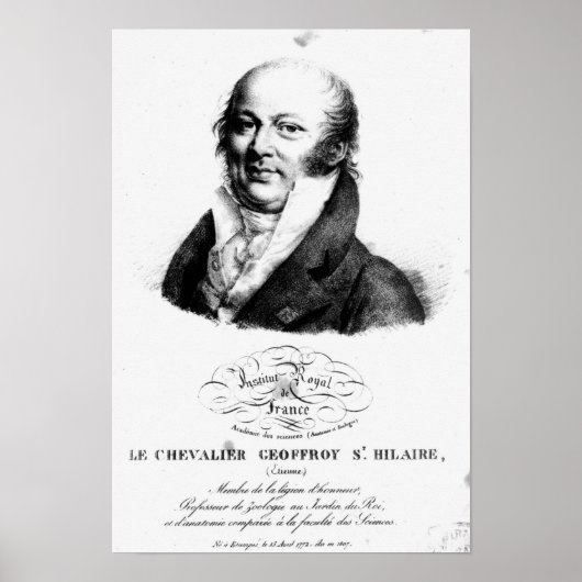 Portrait von Etienne Geoffroy Saint-Hilaire Poster (Vorne)