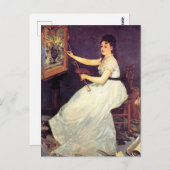 Portrait von Eva Gonzales Postkarte (Vorne/Hinten)