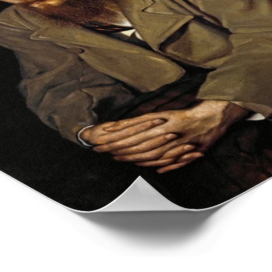 Portrait von Fedor Dostojewski von Wassily Perov Poster (Ecke)