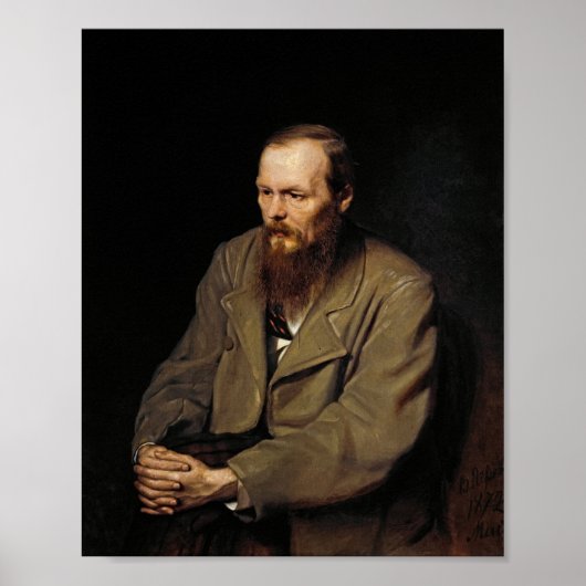 Portrait von Fedor Dostojewski von Wassily Perov Poster (Vorne)
