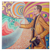 Portrait von Felix Feneon, Signac Fliese (Vorderseite)
